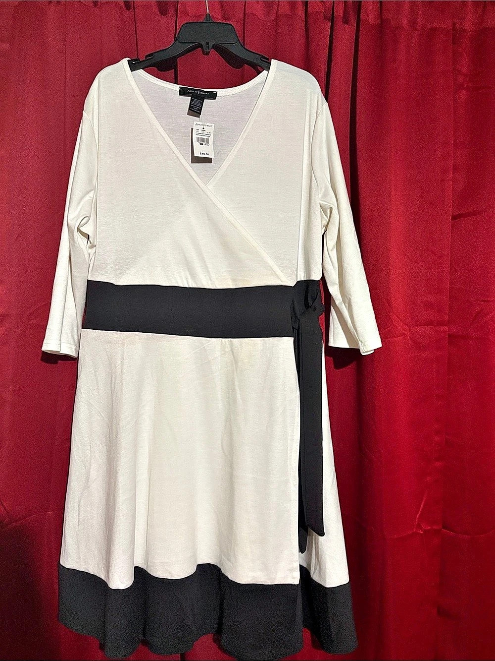 Ashley Stewart Color Block Wrap Midi Dress Size 18/20 NWT